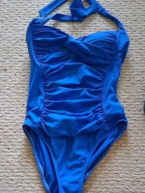 La Blanca Cobalt Blue Ruched One-Piece Swimsuit 8